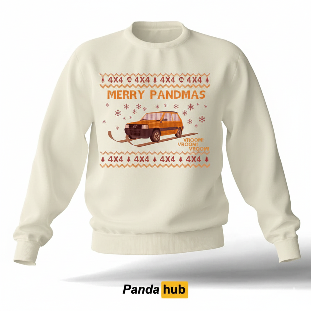 Felpa natalizia Merry Pandmas Fiat Panda 4x4 in cotone – fiatpandahub