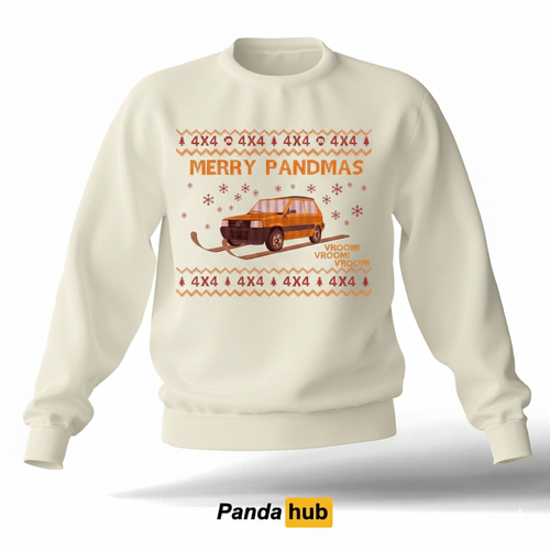 Felpa natalizia Merry Pandmas Fiat Panda 4x4 in cotone – fiatpandahub